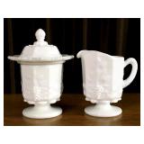Westmoreland Milk Glass Sugar & Creamer