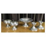 Sterling Candlesticks, Creamer/Sugar, Compote
