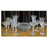 Clear Depression Glass Dinnerware (21 pcs)
