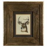 Barn Wood Framed Cross Stitched Buck