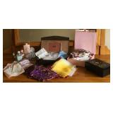Vintage Dresser Items - Scarves, Perfumes, Powder