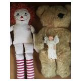 Handmade Raggedy Ann Doll, Teddy Bear & Doll