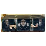 Vintage Steel Trunk with Magazines & Skeleton Keys