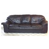 Eggplant Leather Sofa
