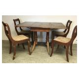 Duncan Phyfe Style Dropleaf Table & (4) Chairs