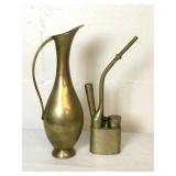 Vintage Brass Opium Water Pipe & Vase