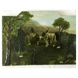 Oil Painting by E. Wilson, "Hitting the Trail"