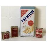 Vintage Spice & Cracker Tins (4)