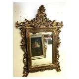 Mirror with Gold Colored Ornate Frame