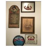 Vintage Bar Signs (3), Artwork, Clock