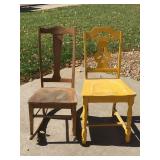 Wooden Rocker & Yellow Chair