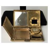 Brass Powder Compact w/ Rockford Timepiece