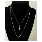 14K Gold Necklaces (2), 3.9g