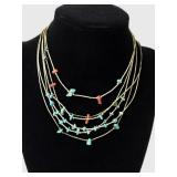 Turquoise, Coral & Silver Necklaces (6) 19.6g