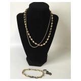 Sterling Silver Necklaces (3), Bracelet (1) 39.9g