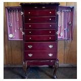 Jewelry Cabinet & Costume Jewelry Contents