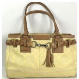 Coach Hampton Signature Yellow Carryall Satchel