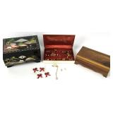 Vintage Jewelry Boxes (3) & Jewelry