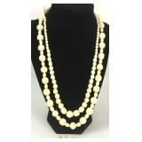 Ivory Colored Beaded Necklaces (2), Earrings