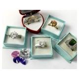 Bling Cocktail Rings (5) & Stones (4)