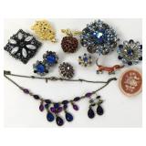 Colorful Costume Jewelry Brooches