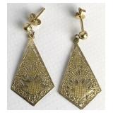 14K Gold Earrings, .6g