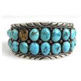 Navajo Native American Turquoise Cuff Bracelet