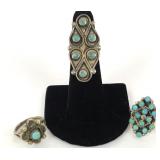 Native American Sterling Silver Rings (3) 12.3g