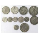 New Zealand, Austrailia & India Silver Coins (12)