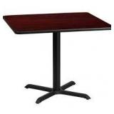 Mahogany Resin Table w/ Iron Base 24 x 24