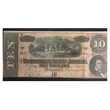 1864 CSA - Confederate $10 Bill