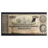 1864 CSA - Confederate $20 Bill