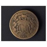 1864 Two Cent Piece - Small Motto  G