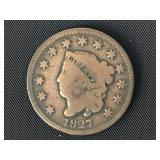 1827 Large Cent - Coronet Liberty Head  G