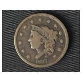 1837 Large Cent - Coronet Liberty Head  VG