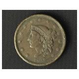 1838 Large Cent - Coronet Liberty Head  F