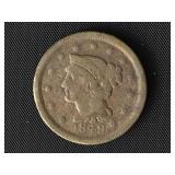 1849 Large Cent - Braided Hair Liberty Head  F