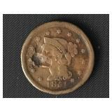 1851 Large Cent - Braided Hair Liberty Head  G
