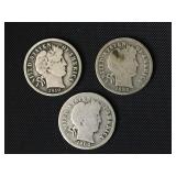 Mixed Barber Dimes (3)