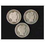 Mixed Barber Dimes (3)
