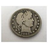 1902-P Barber Quarter  VG