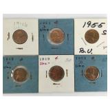 Mixed Lincoln Wheat Cents  AU