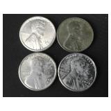 1943-D Lincoln Steel Wheat Cents (4)