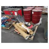 PALLET OF LAWN MOWER AND OTHER LAWN TOOLS