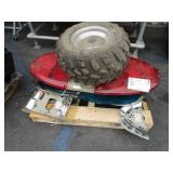 PALLET OF LIGHT BARS AND SMALL WHEEL W/ TIRE