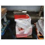 PALLET OF ASSORTED TOOLBOXES, CRATES, PLANT POTS,