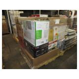 PALLET OF ASSORTED HOME DECOR, ELECTRONICS, EQUIPM