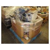 PALLET OF ASSORTED ITEMS, TOASTER, CEILING FAN,  (