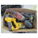 BOX OF ASSORTED POWER TOOLS