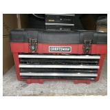 CRAFTSMAN TOOL BOX AND ASSORTED TOOLS